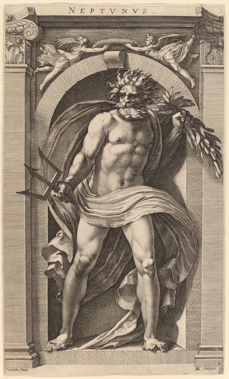 Neptune - Hendrik Goltzius after Polidoro da Caravaggio