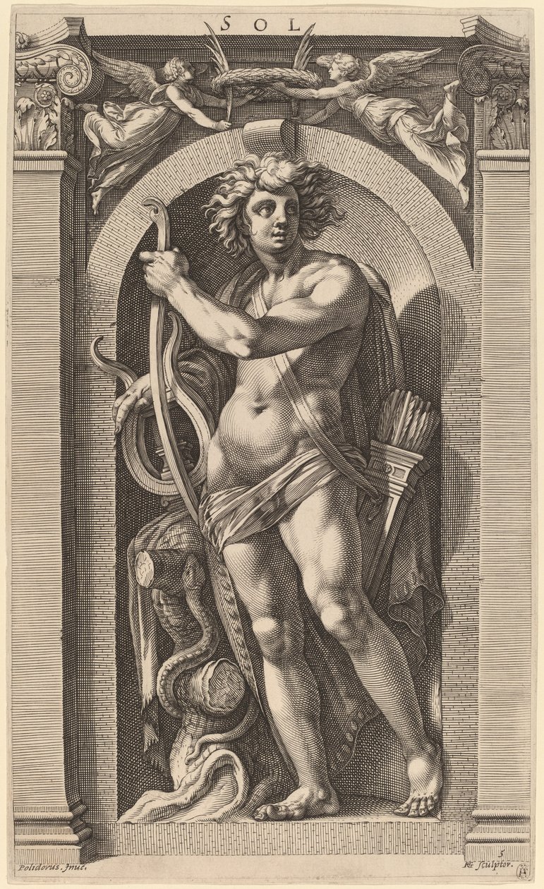 Sol ou Apollon - Hendrik Goltzius after Polidoro da Caravaggio