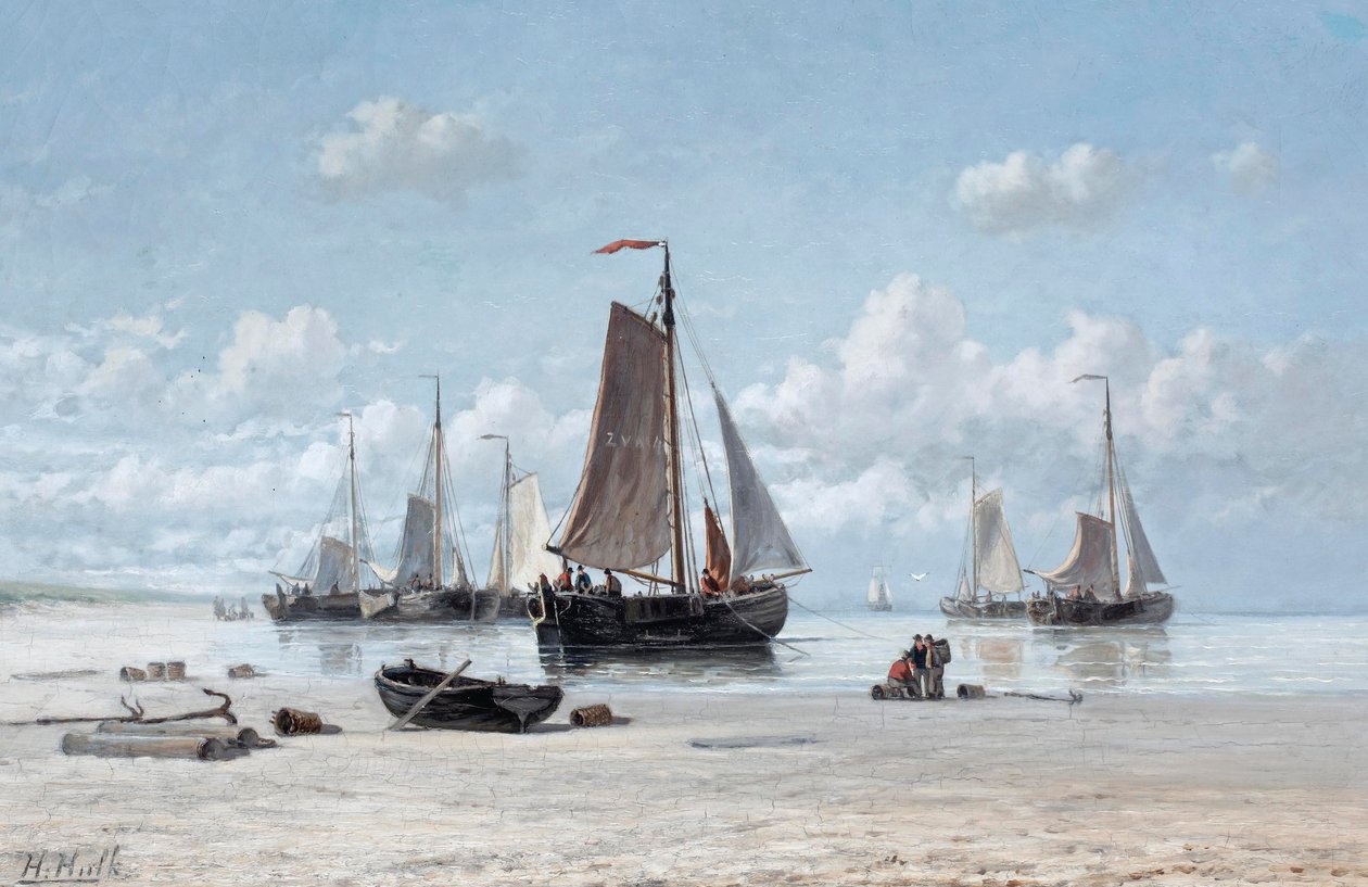 Bateaux de pêche sur la plage, Zandvoort - Hendrik Hulk