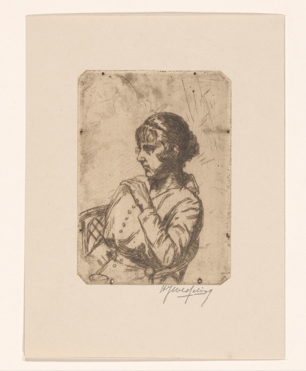 Femme dans un fauteuil - Hendrik Jan Wesseling (signed by artist)