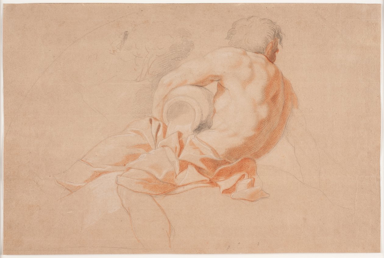 Dieu de la rivière assis vu de dos - Hendrik Krock