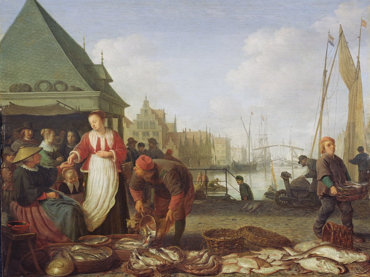 Le marché aux poissons de Rotterdam - Hendrik Martensz Sorgh