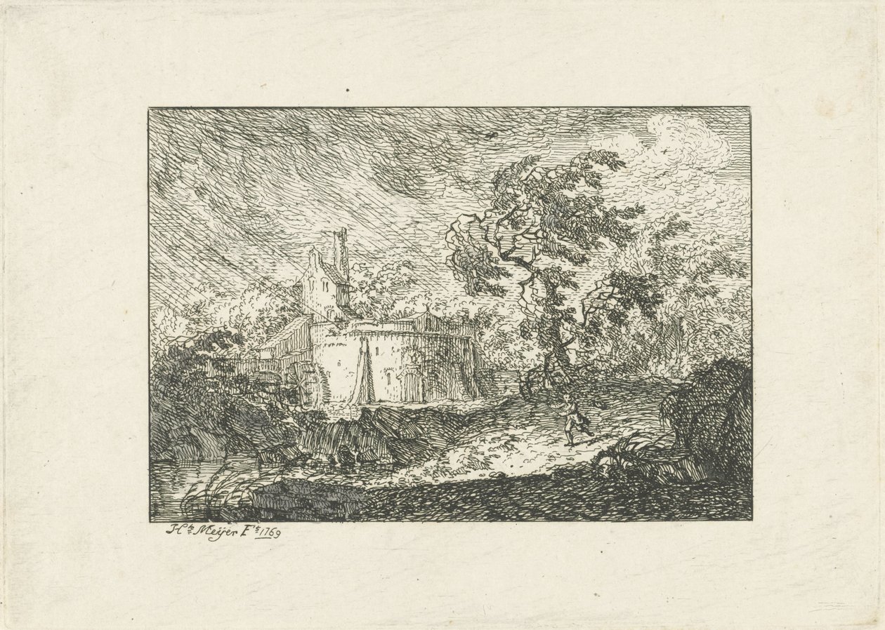 Paysage sous la pluie et la tempête - Hendrik Meijer