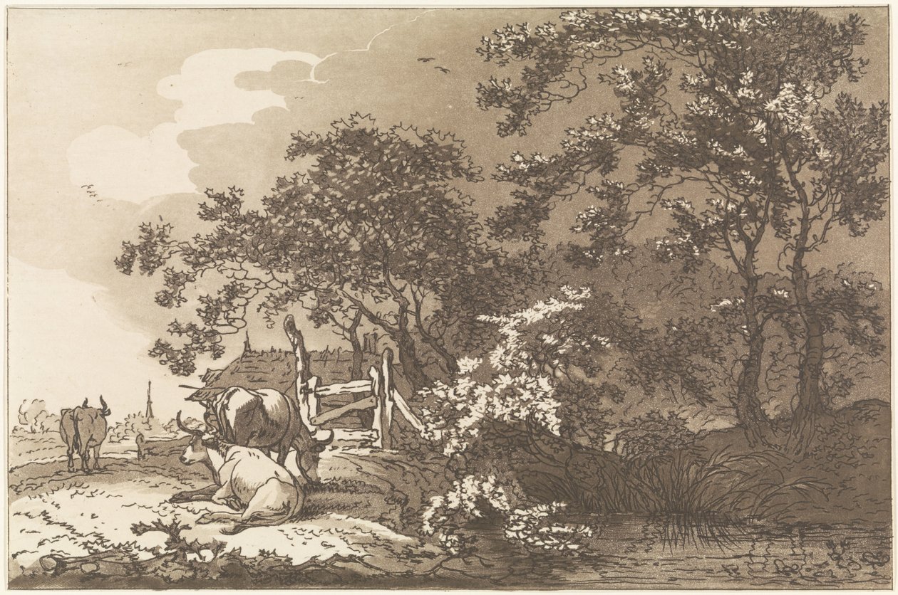 Paysage avec vaches - Hendrik Meijer