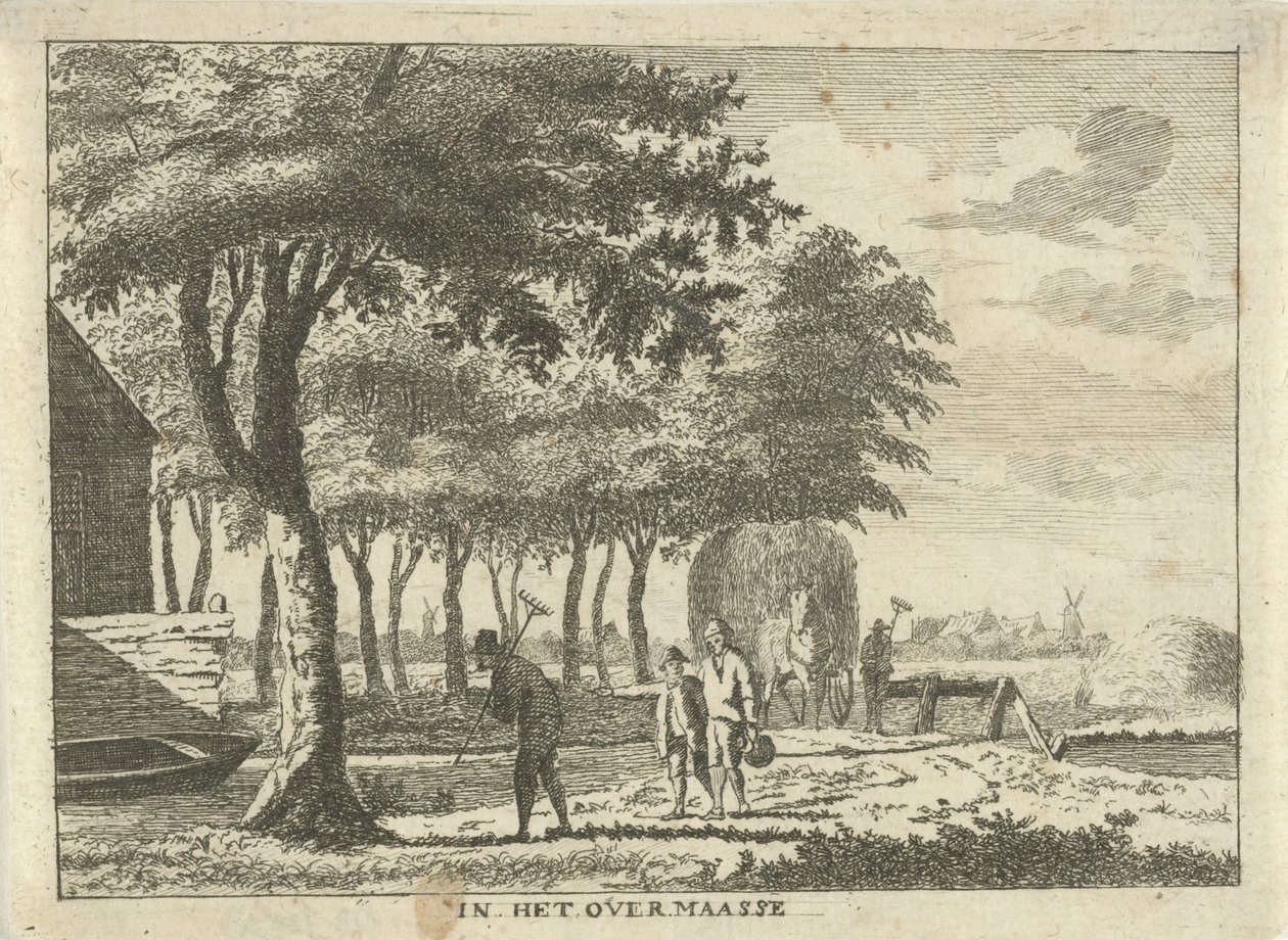 Paysans sur un terrain In het Overmaasse Paysages dans la région de Schieland - Hendrik Roosing