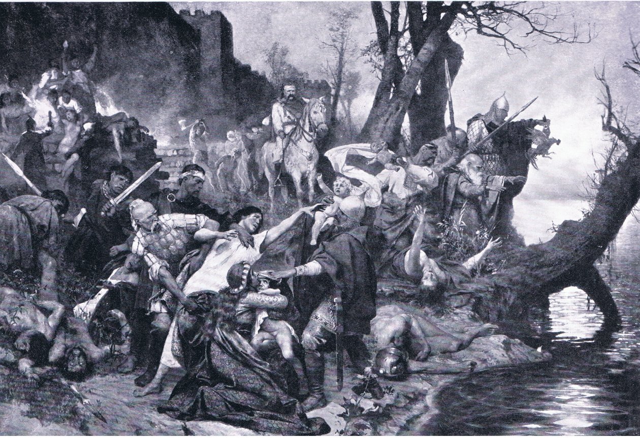 Guerriers de Sviatoslav au massacre sous les murs de Drster (Durostorus), illustration de Repères dans l