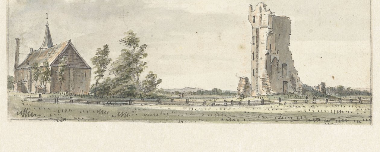 La ruine de la Maison de Clèves près de Haarlem - Hendrik Spilman