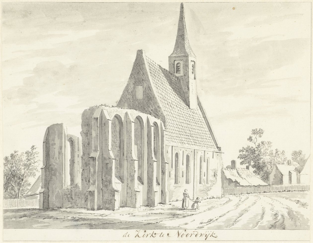 Vue de la petite église blanche à Noordwijkerhout - Hendrik Tavenier