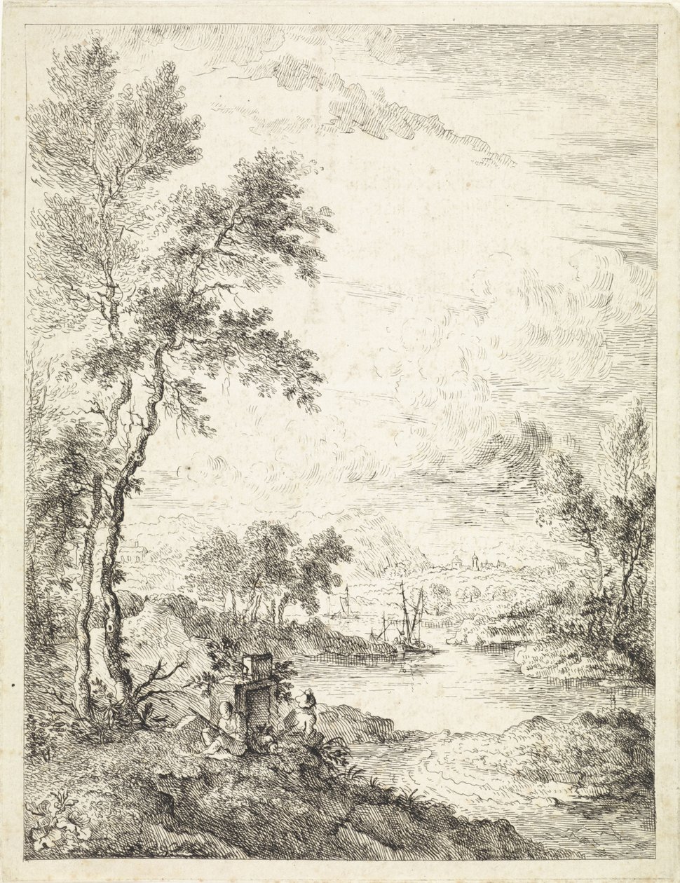 Paysage avec une rivière - Hendrik Tavenier