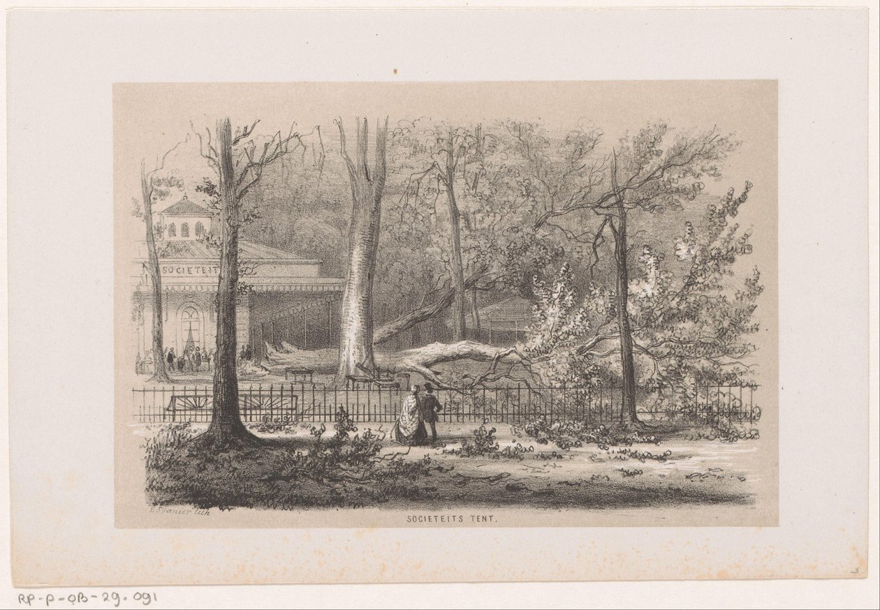 Arbre renversé près de la société, après la tempête du 28 mai 1860 - Hendrik Wilhelmus Last