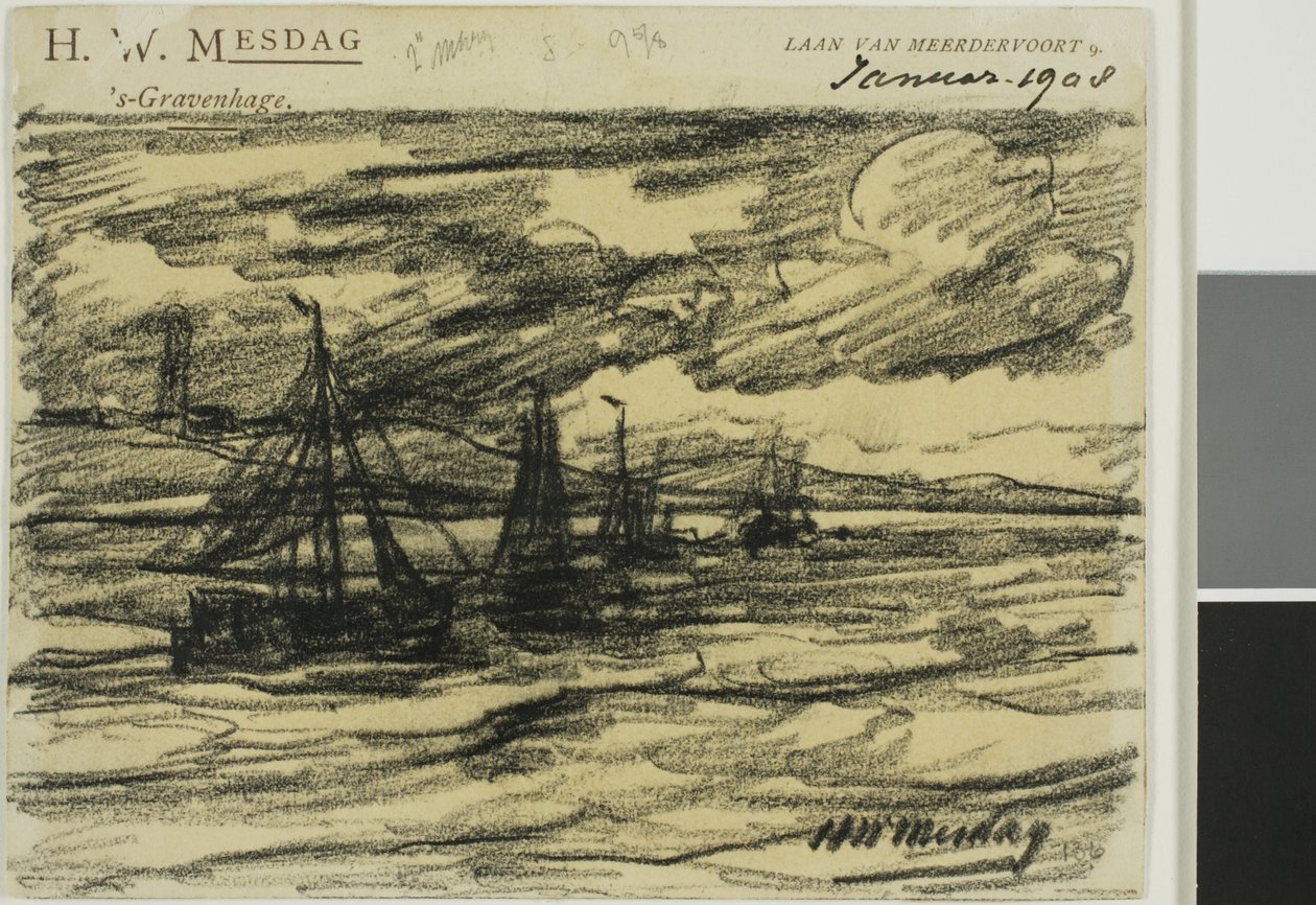 Navires en mer - Hendrik Willem Mesdag