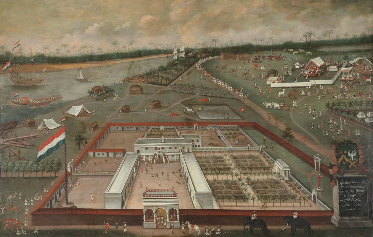 Le comptoir de la Compagnie néerlandaise des Indes orientales à Hooghly, Bengale - Hendrik van Schuylenburgh