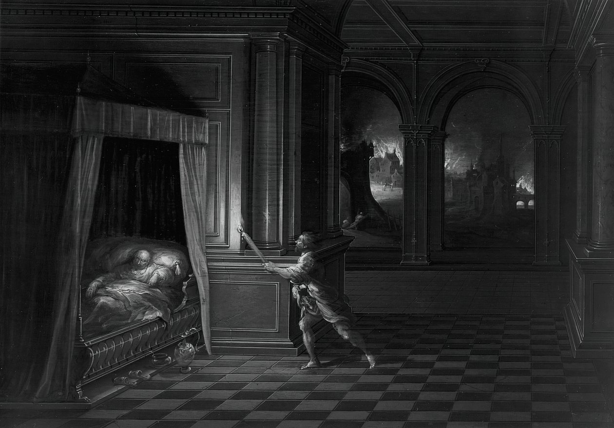 Énée sauvant Anchise de la Troie en flammes, 1605-1620 - Hendrik van Steenwyck II