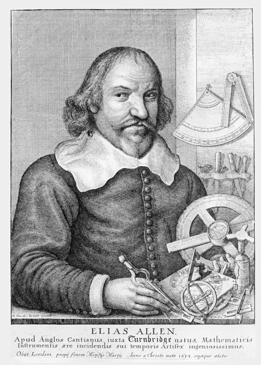 Elias Allen (c.1588-1653) gravé par Wencelaus Hollar (1607-77) - Hendrik van der, the younger Borcht