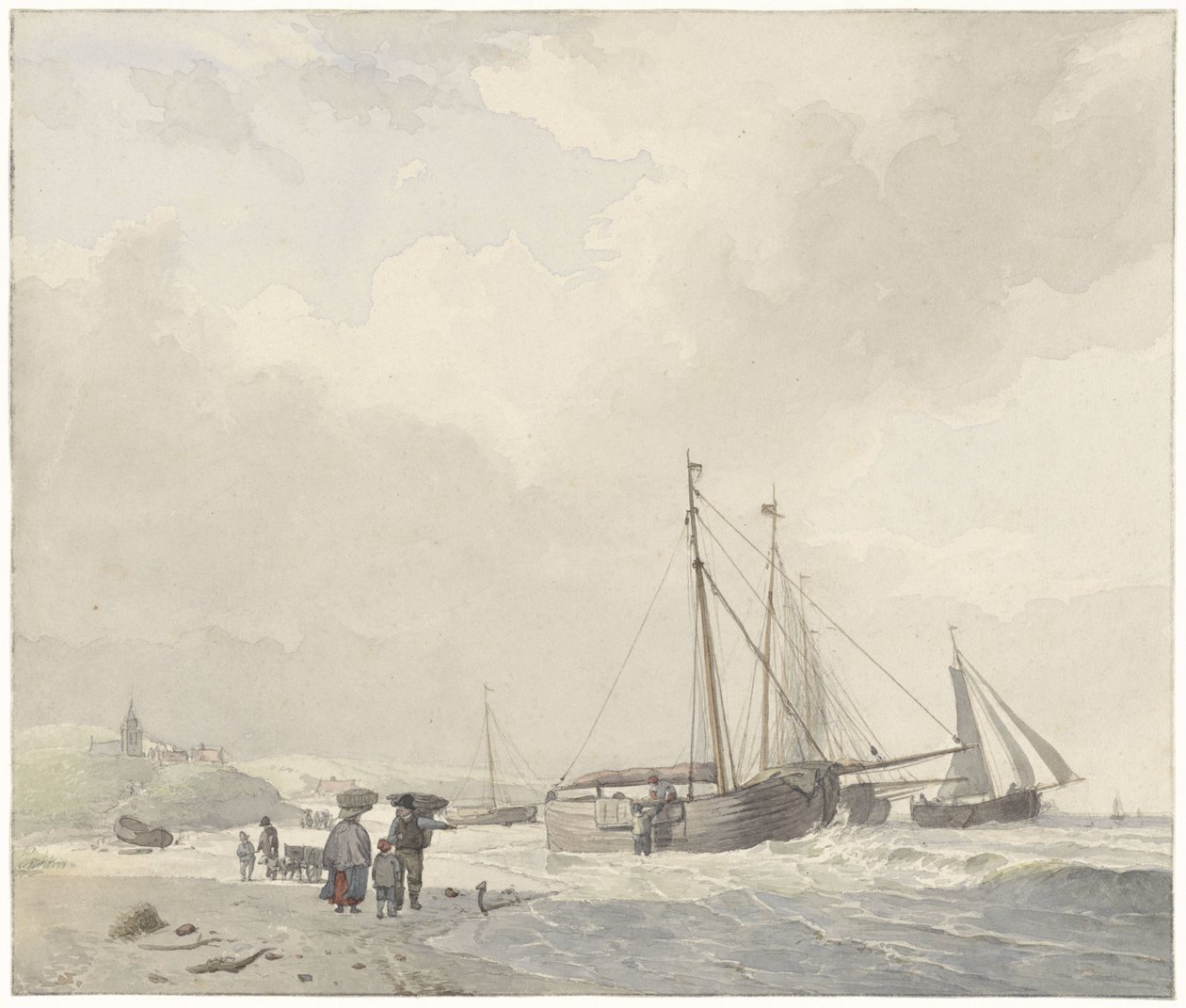 Vue de la plage de Scheveningen - Hendrikus van de Sande Bakhuyzen