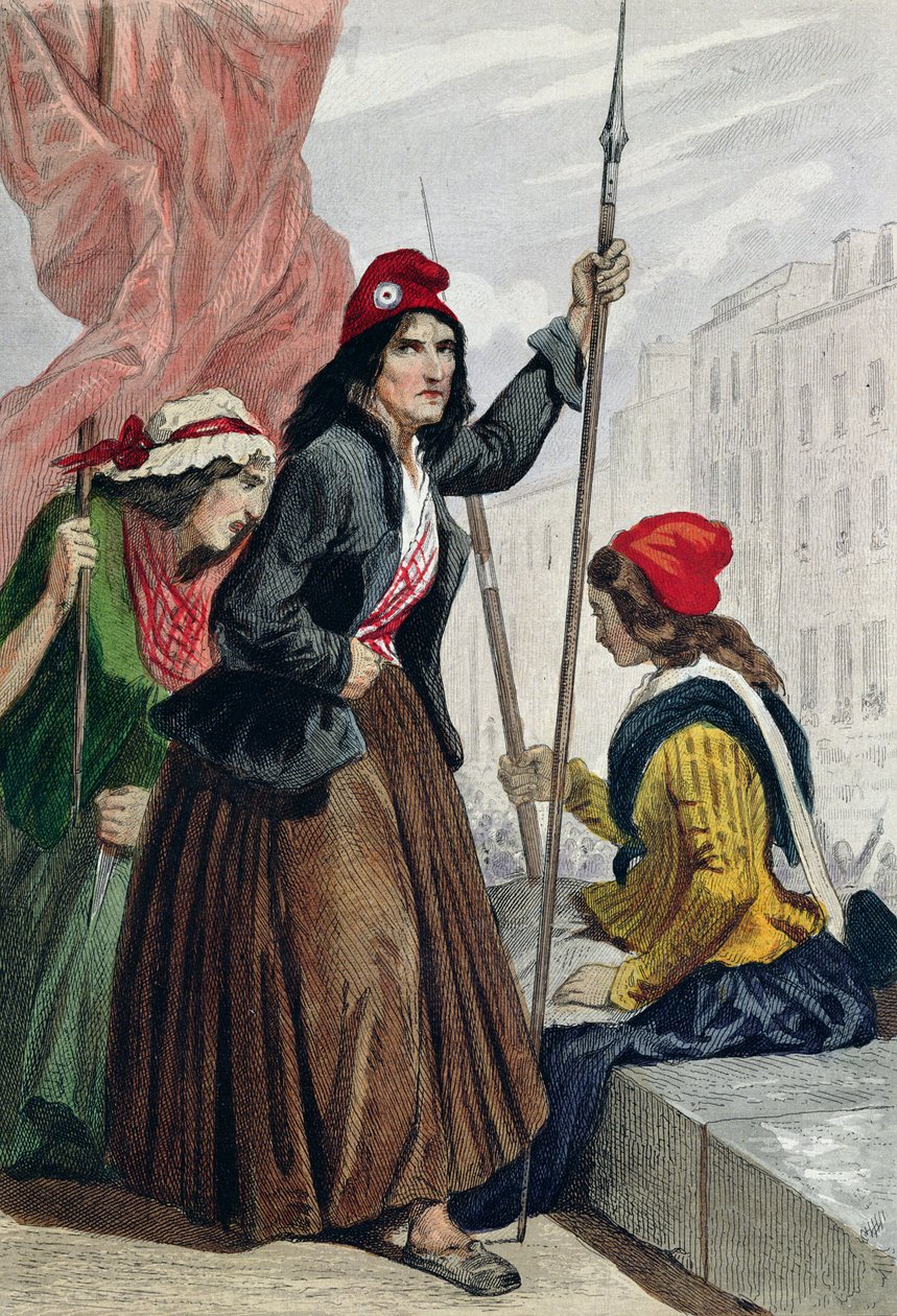 Les Tricoteuses de la guillotine sur les marches de l