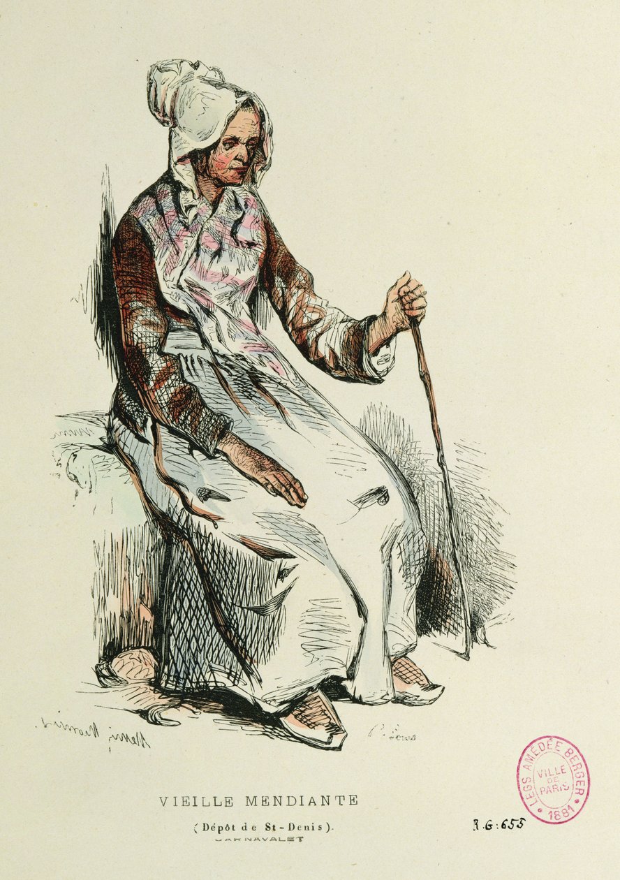 Vieille mendiante - Henri Bonaventure Monnier
