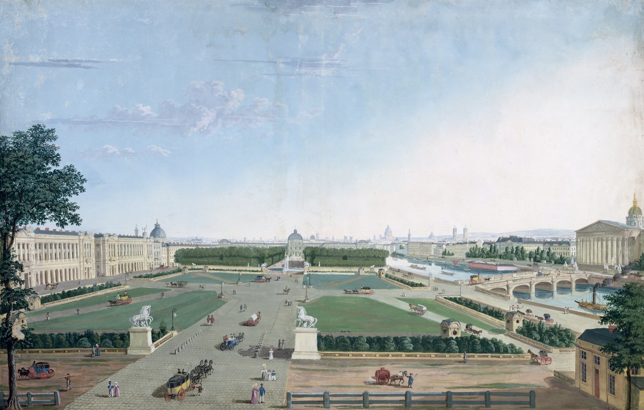 Vue de la place Louis XV et du jardin des Tuileries, 1815-30 - Henri Courvoisier Voisin