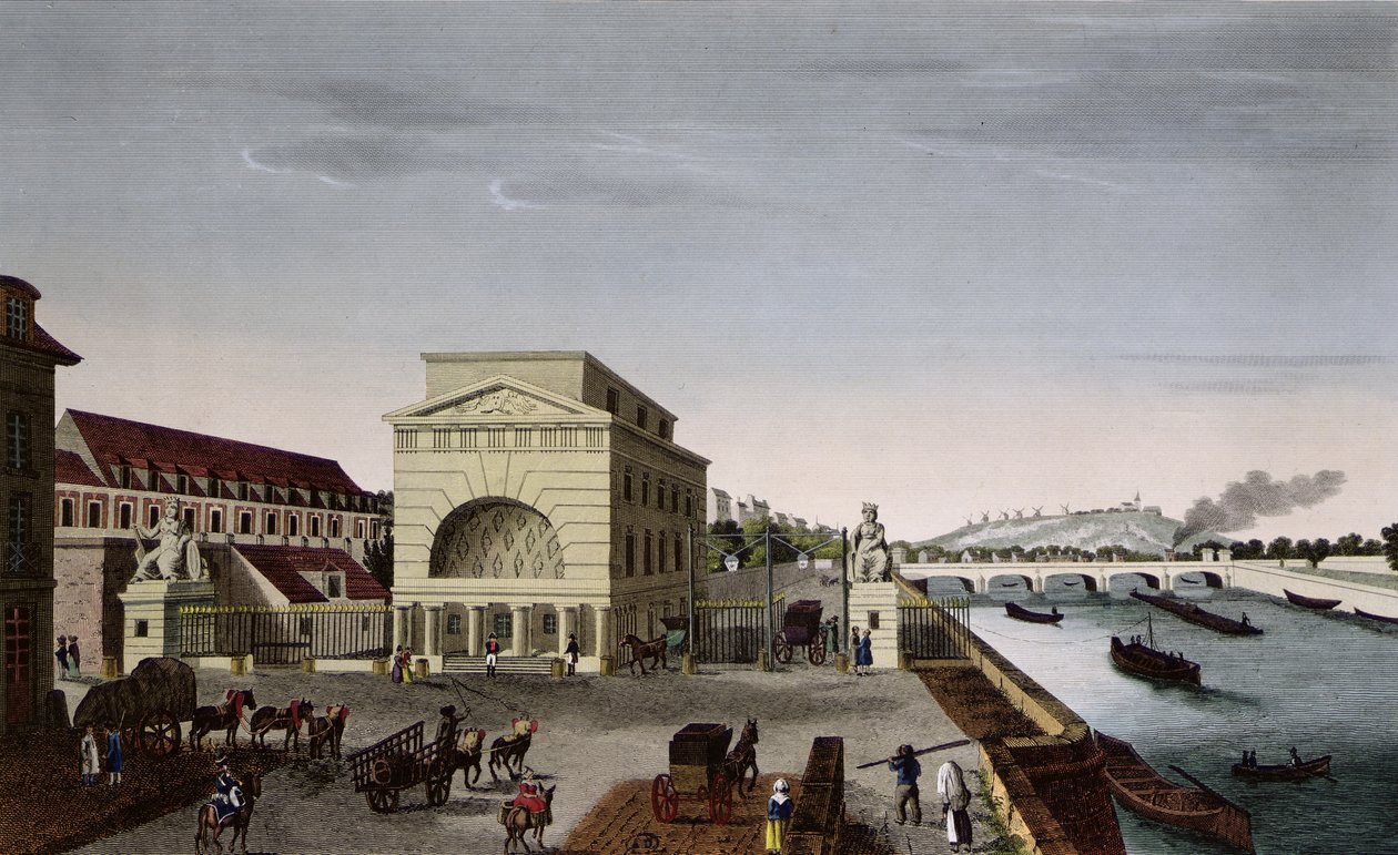La Barrière de Passy, vers 1815-20 (gravure en couleur) - Henri Courvoisier-Voisin