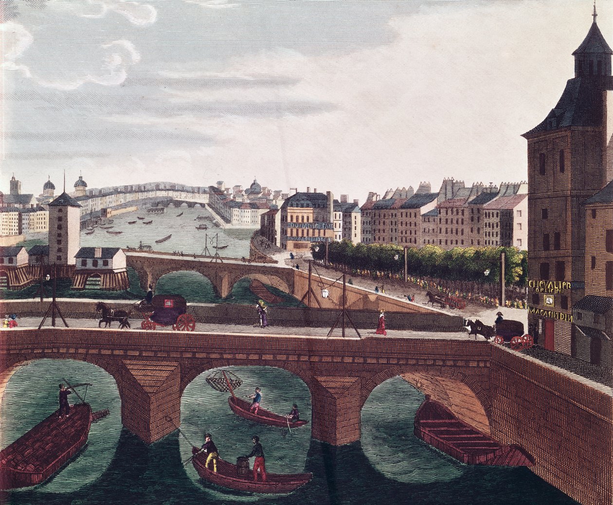 Le Pont au Change et le Pont Notre Dame (détail) - Henri Courvoisier Voisin