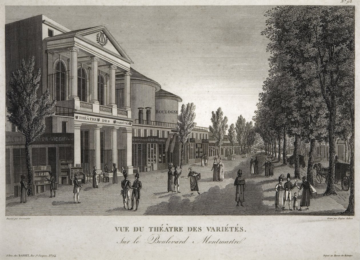 Théâtre des Variétés, Boulevard Montmartre, Paris, gravé par Eugène Aubert (1789-1847) vers 1810 - Henri Courvoisier Voisin