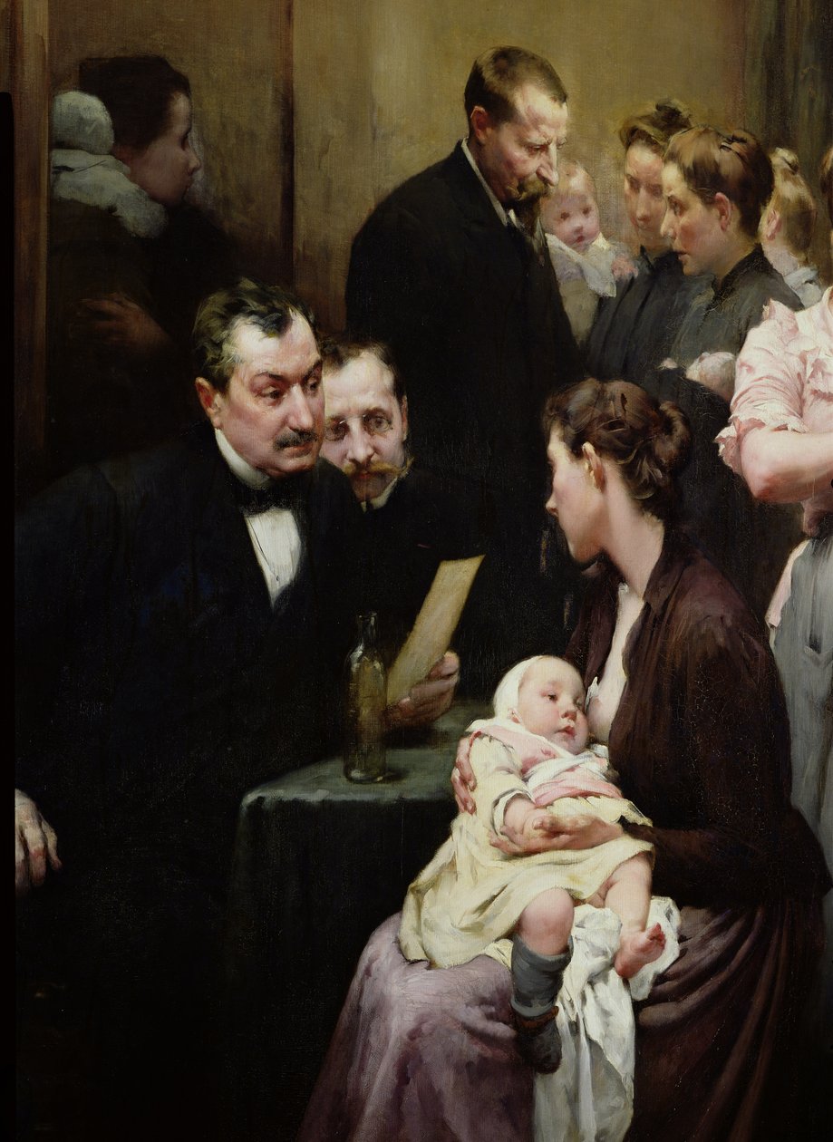 La Goutte de Lait à Belleville : Chirurgie du Docteur Variot, la Consultation (détail) - Henri Jules Jean Geoffroy