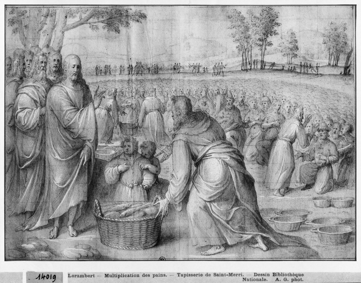 Vie du Christ, Multiplication des pains et des poissons, étude préparatoire pour une tapisserie pour l