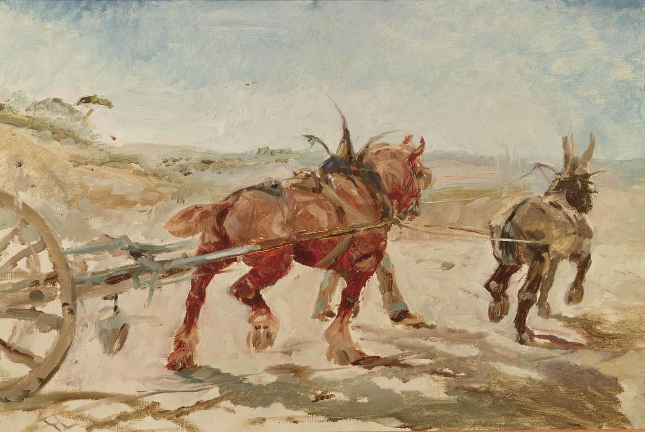 Équipe de chevaux en harnais - Henri de Toulouse-Lautrec
