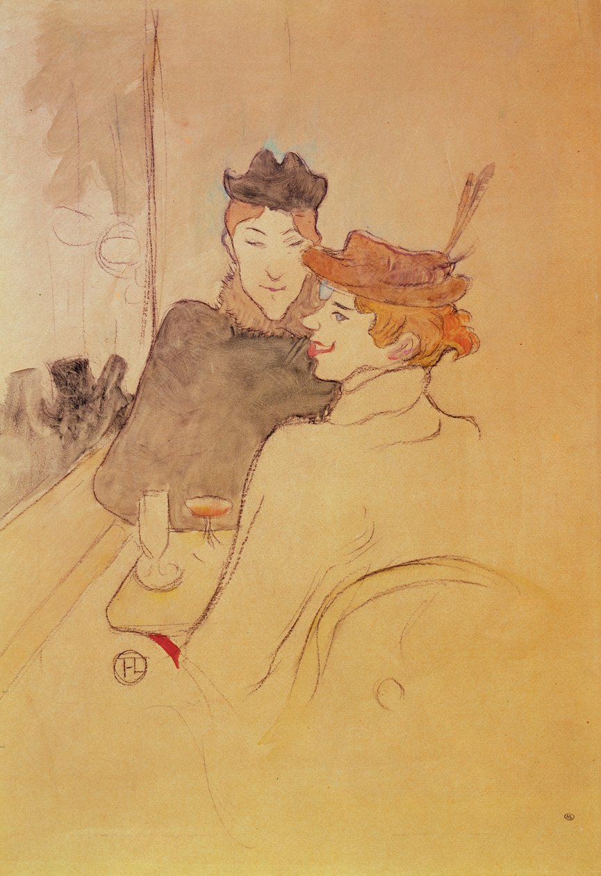 Deux femmes assises dans un café - Henri de Toulouse Lautrec