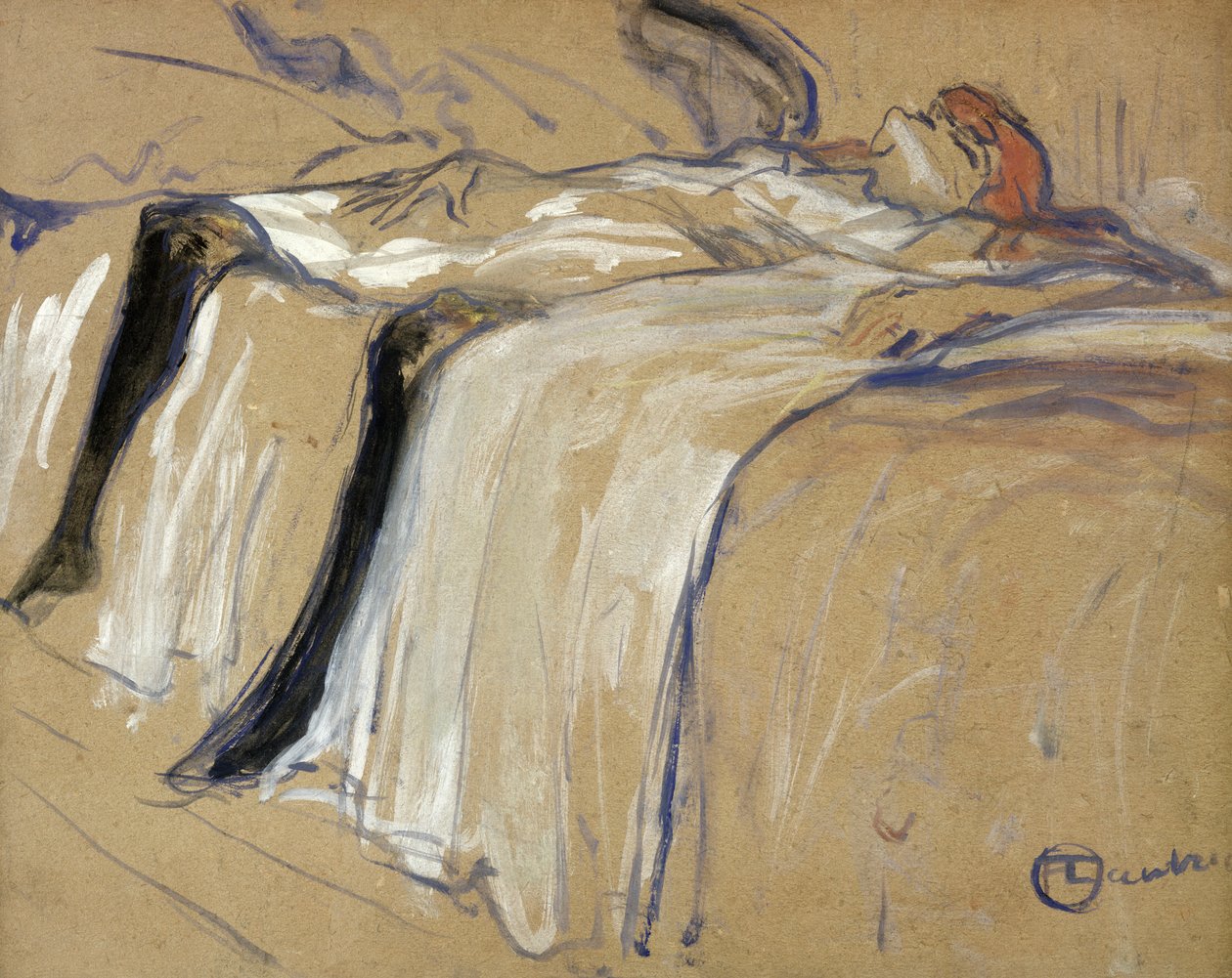 Femme allongée sur le dos - Lassitude, étude pour 