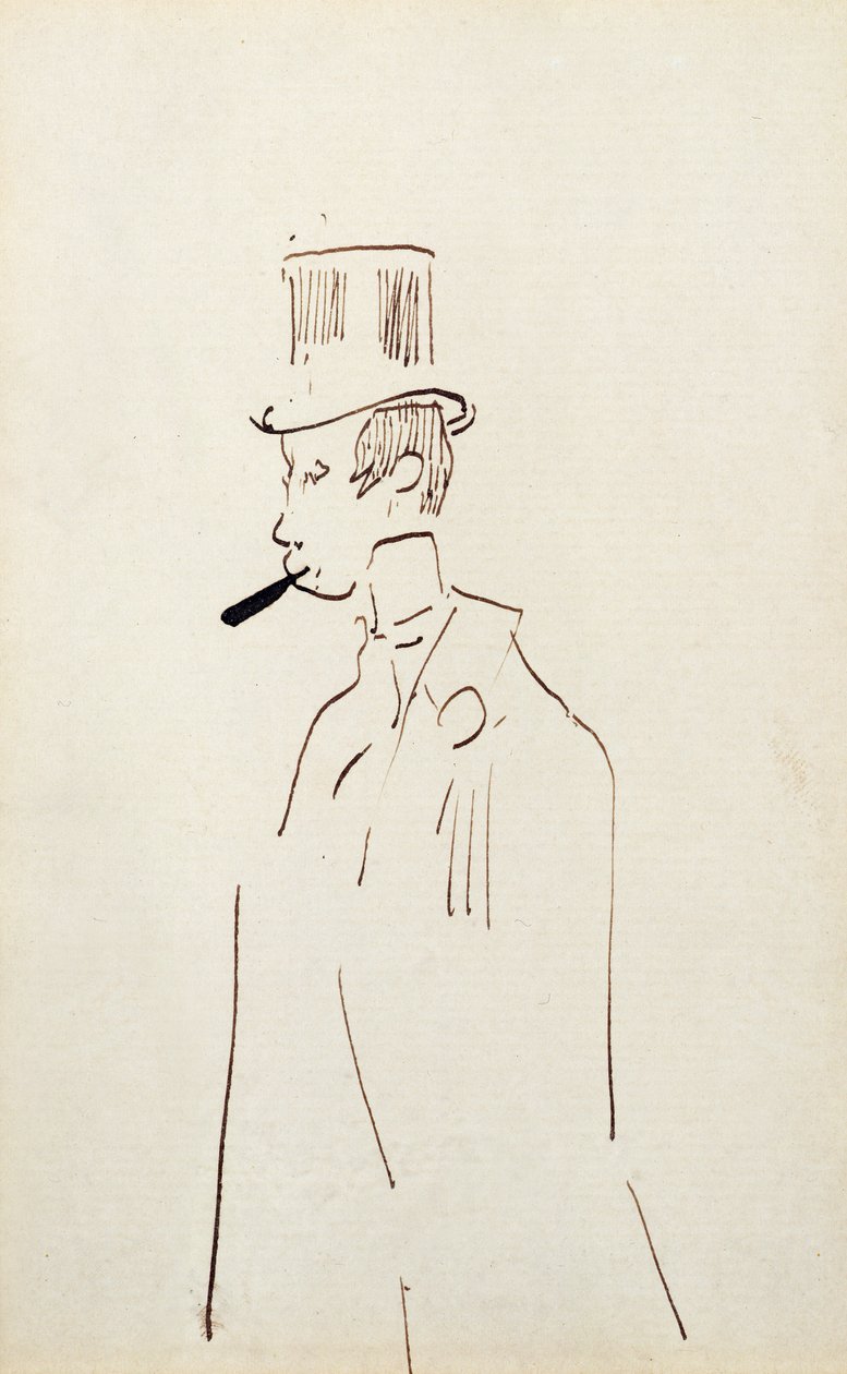 Homme au chapeau haut de forme, vers 1890 - Henri de Toulouse Lautrec