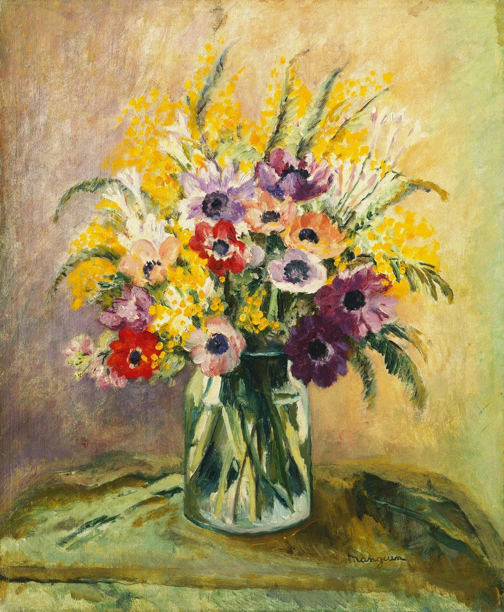 Anémones et mimosas - Henri Charles Manguin