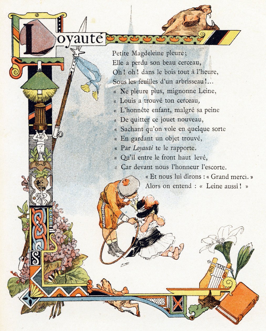 Illustration pour "Alphabet des bons exemples", vers 1890 - Henri (1858 1924) Gray