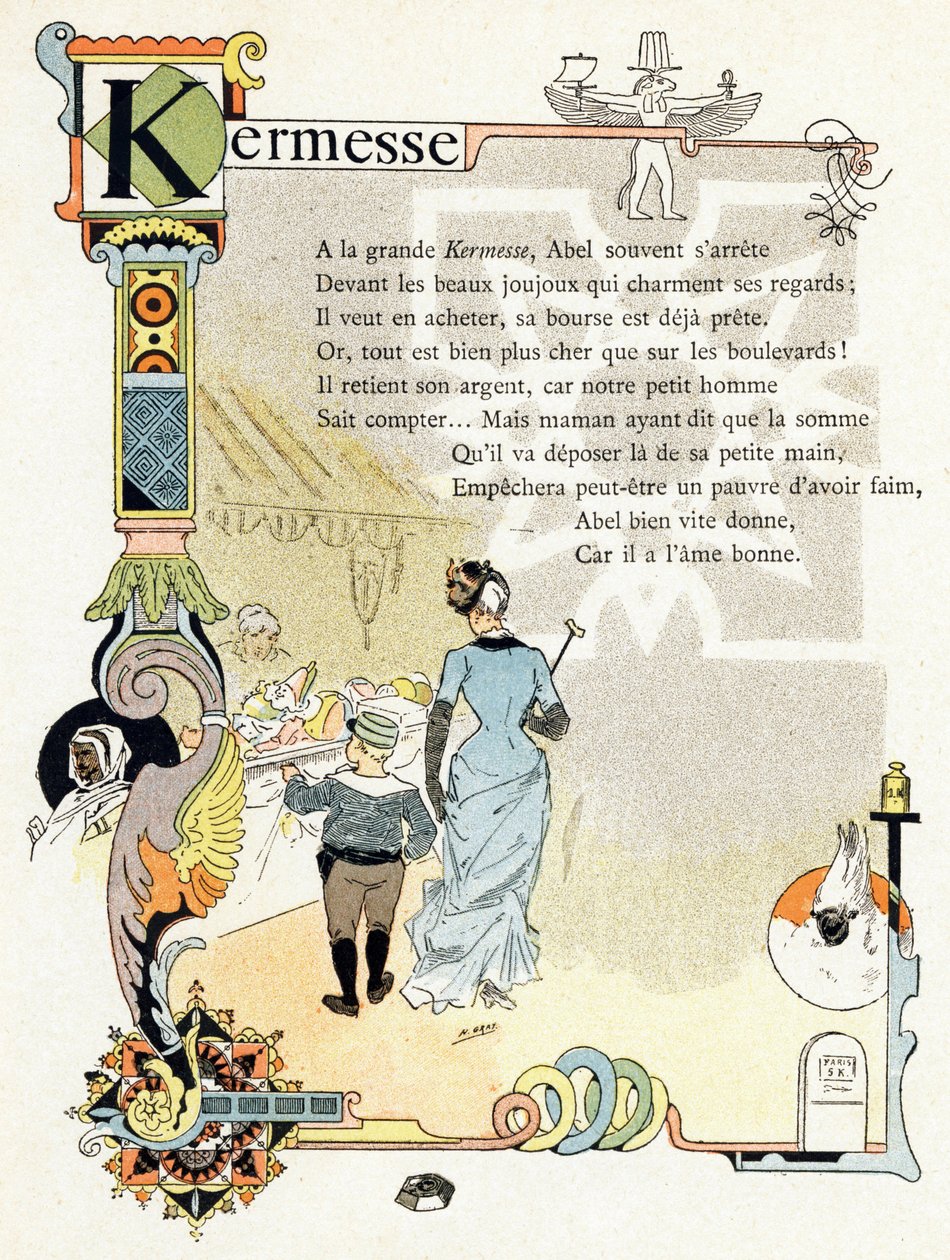 Illustration pour "Alphabet des bons exemples", vers 1890 - Henri (1858 1924) Gray