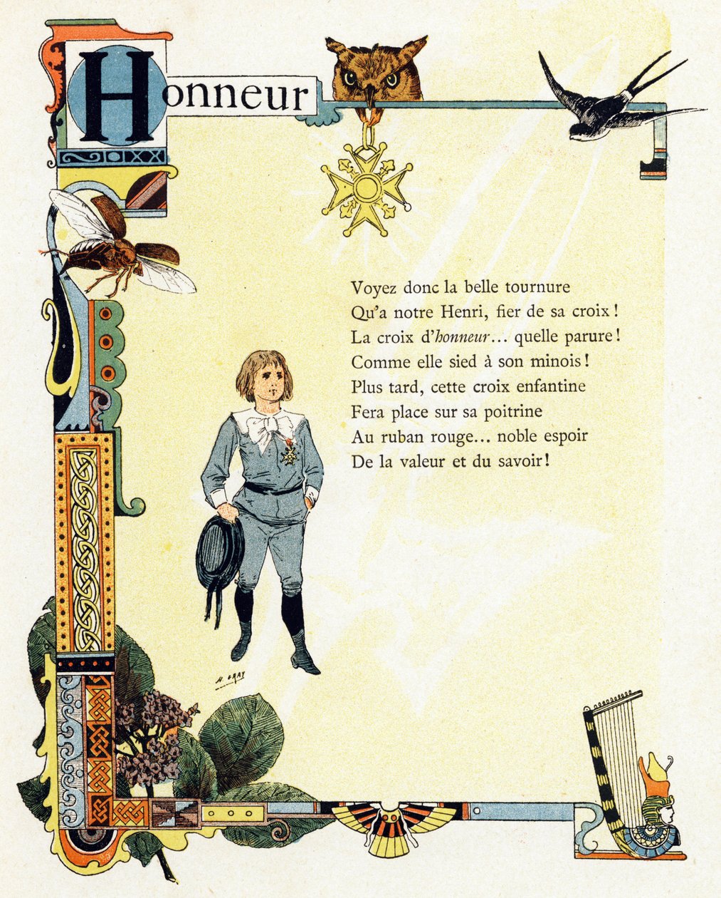 Illustration pour "Alphabet des bons exemples", vers 1890 - Henri (1858 1924) Gray