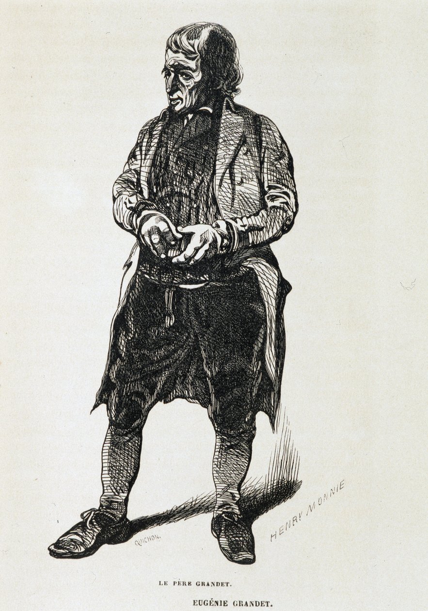 Le père Grandet - dans "Eugénie Grandet" de Balzac, ill. Henri Monnier, édition originale de 1843 - Henri Bonaventure Monnier