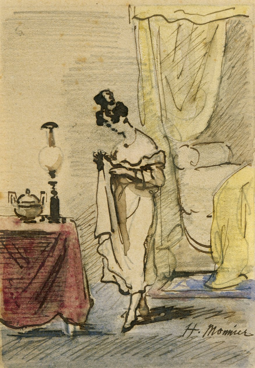 Jeune fille à la maison - Henri Bonaventure Monnier