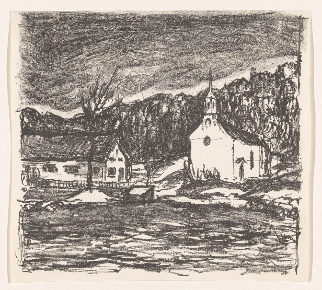 Paysage vallonné avec église - Henri Braakensiek (signed by artist)