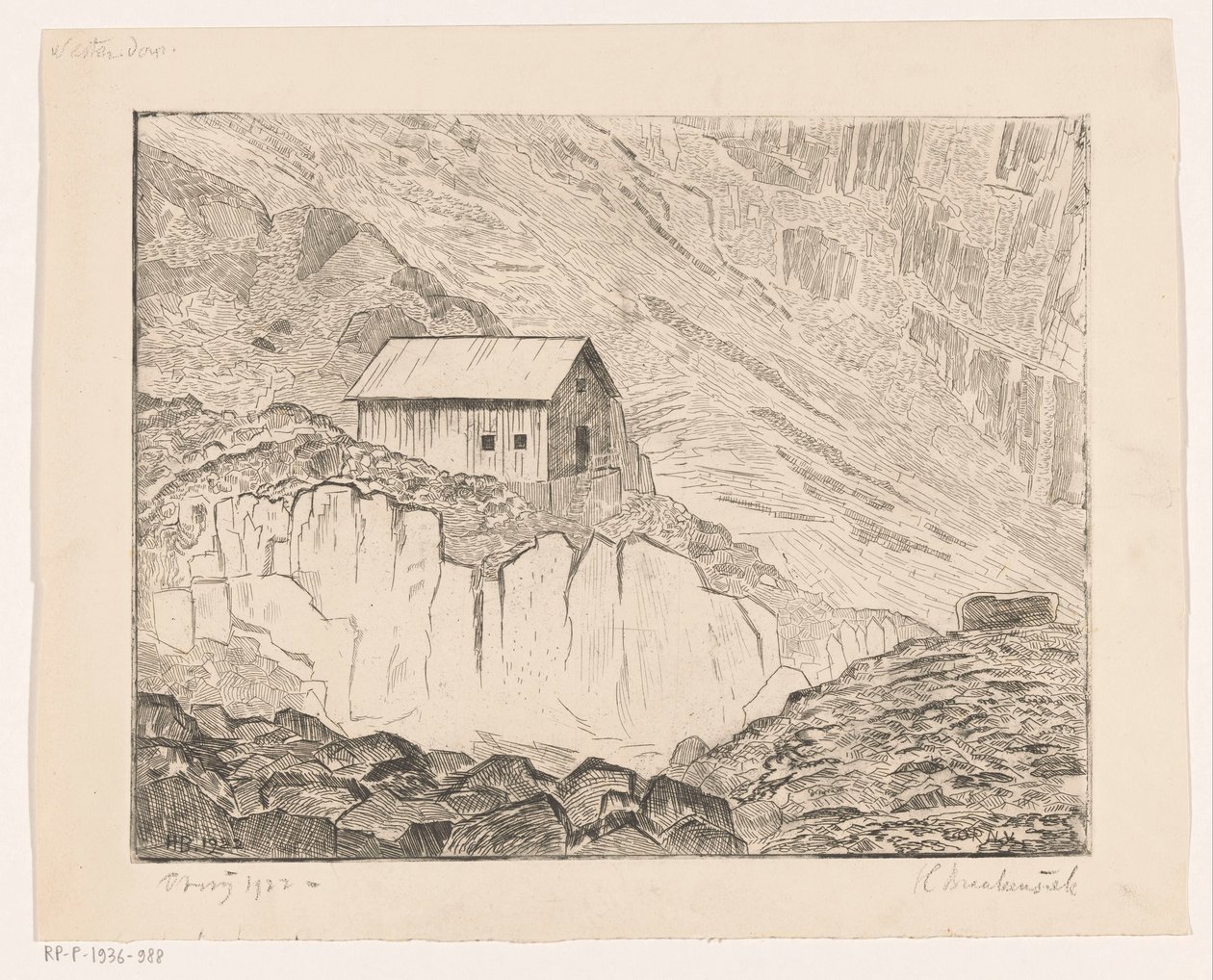 Maison sur une montagne - Henri Braakensiek (signed by artist)