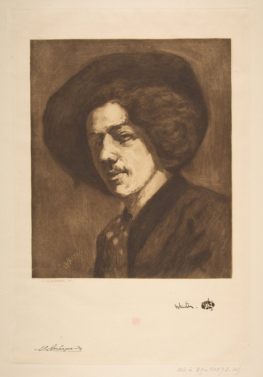 Portrait de Whistler par lui-même, 1888 - Henri Charles Guérard