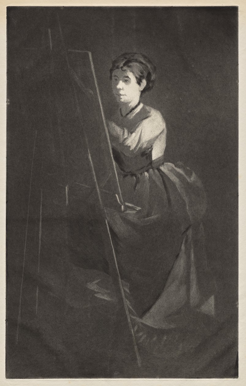 Jeune femme à un chevalet - Henri-Charles Guérard