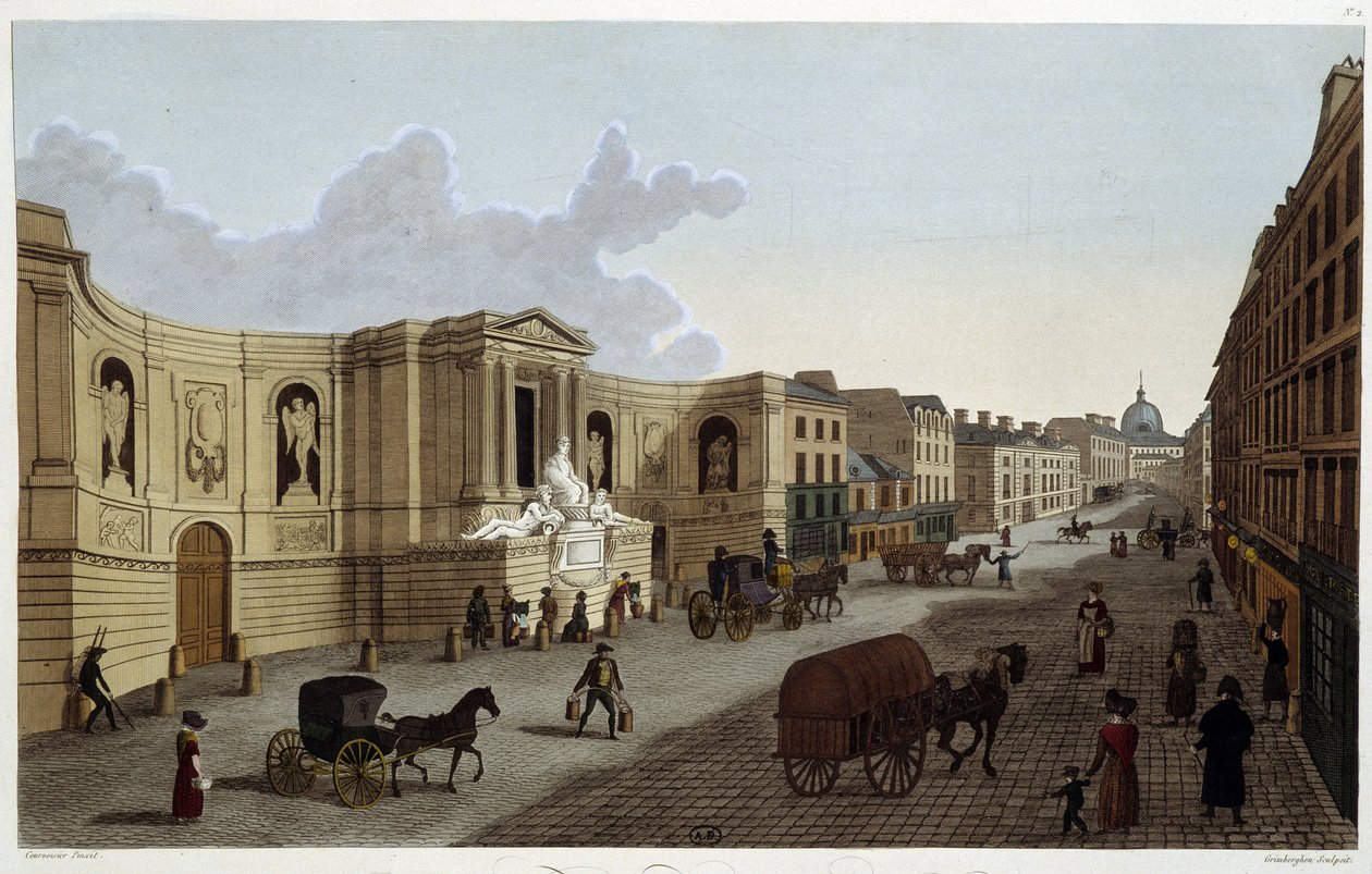 Fontaine de la rue de Grenelle, vers 1820 dans « Vues de Paris » par Courvoisier 1827 - Henri Courvoisier Voisin