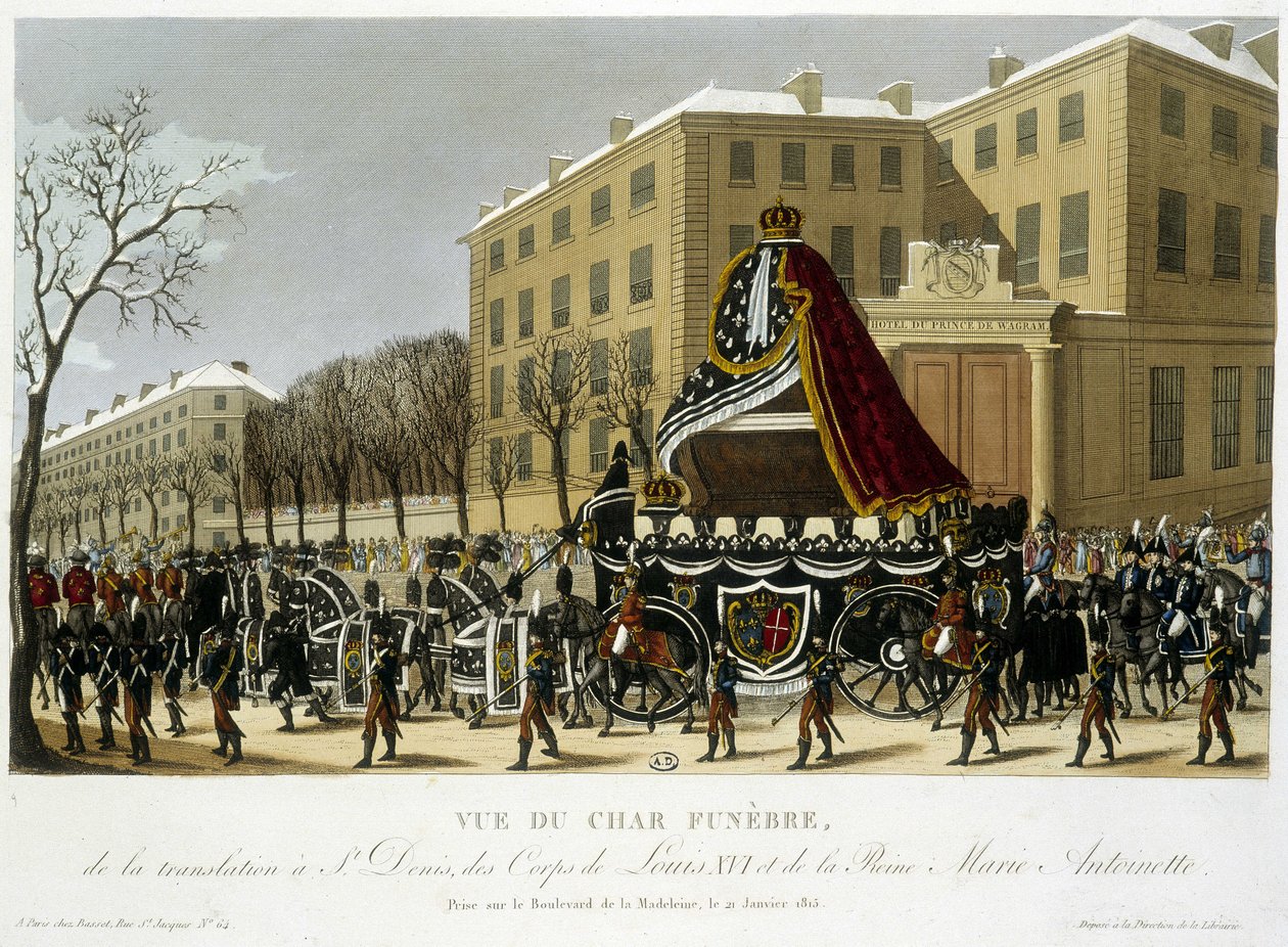 Char funéraire de la translation de Louis XVI et Marie Antoinette à Saint Denis le 21 janvier - Henri Courvoisier Voisin