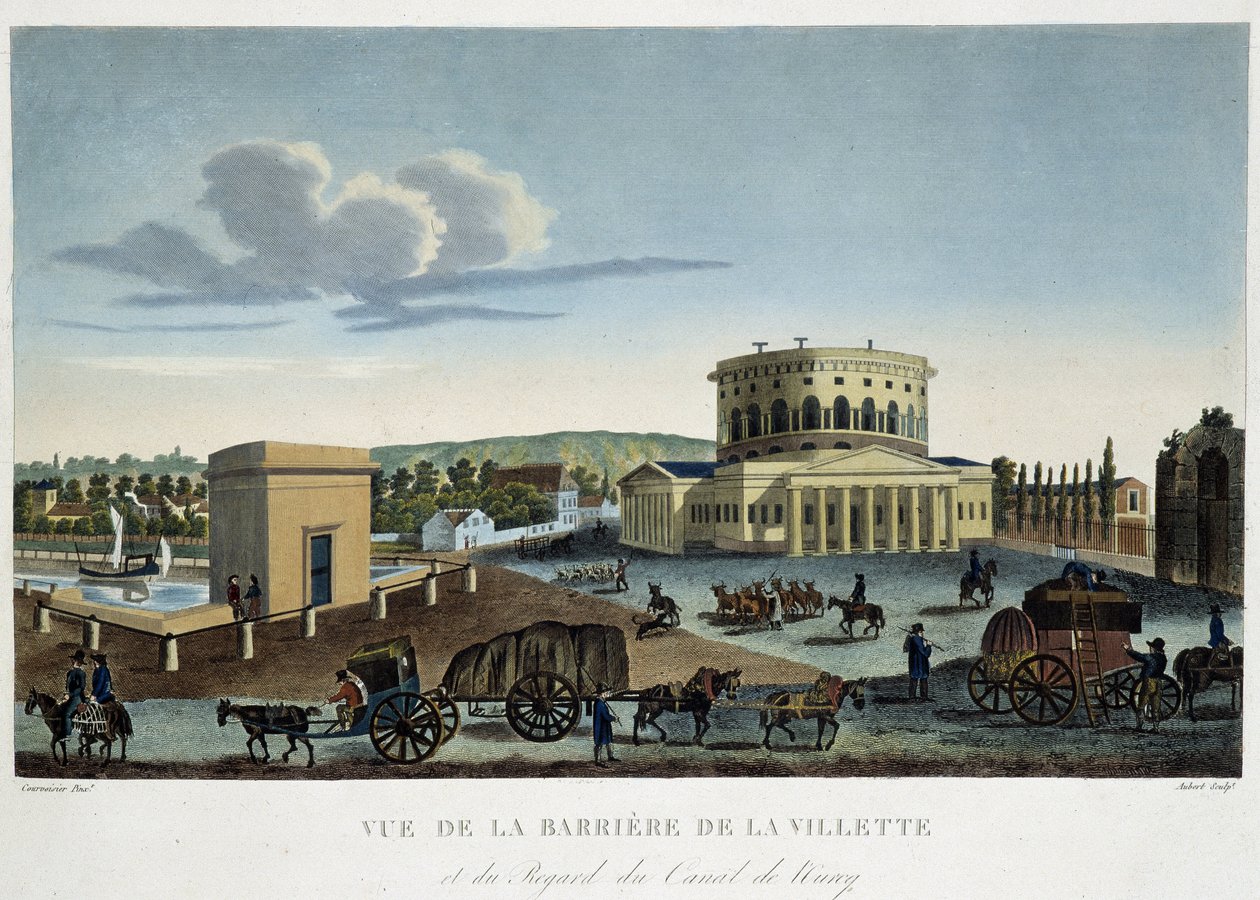 La barrière de la Villette, vers 1820 - dans "Vues de Paris" par Courvoisier - Henri Courvoisier Voisin