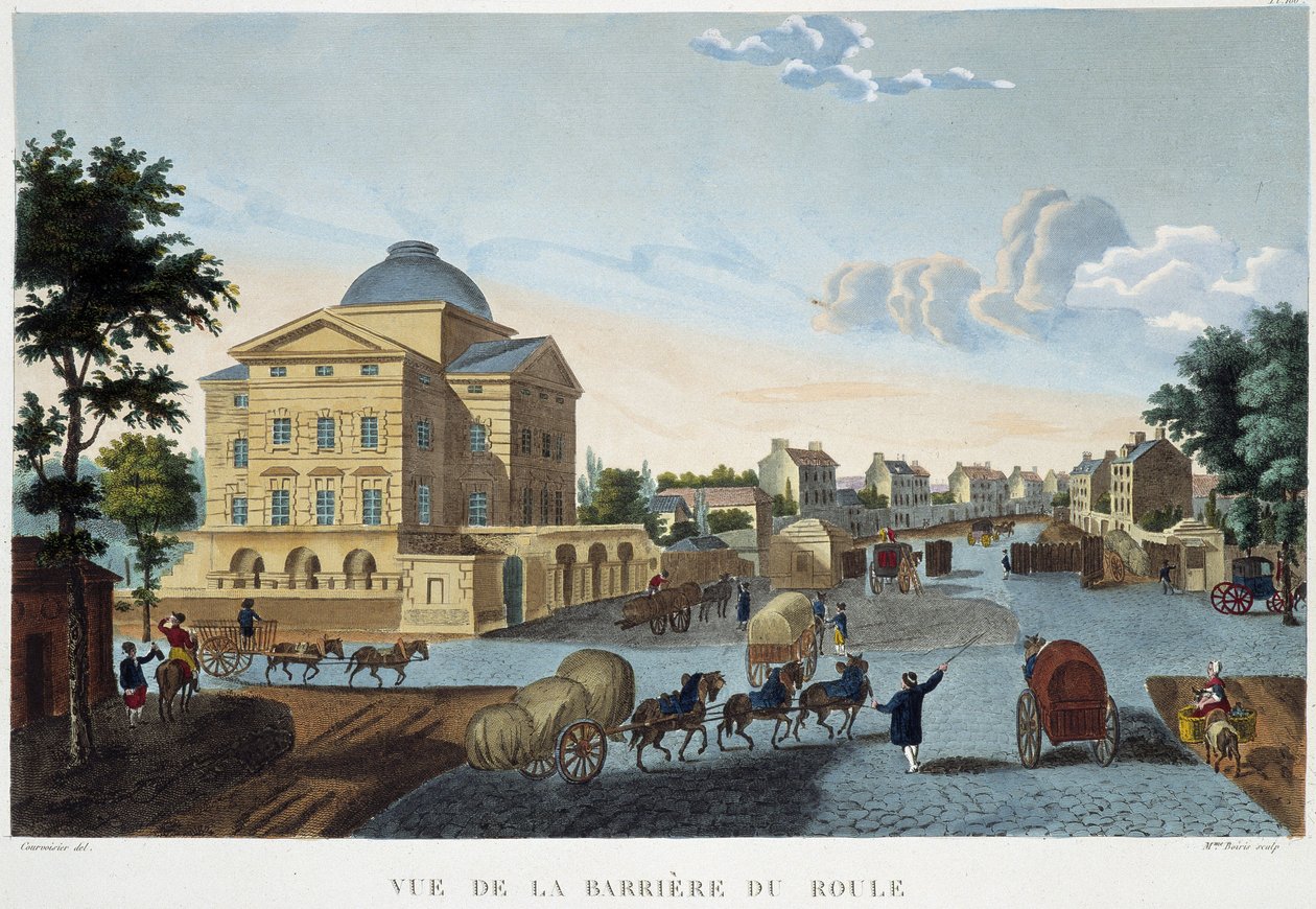 La barrière du Roule, vers 1820 - dans Vues de Paris par Courvoisier - Henri Courvoisier Voisin