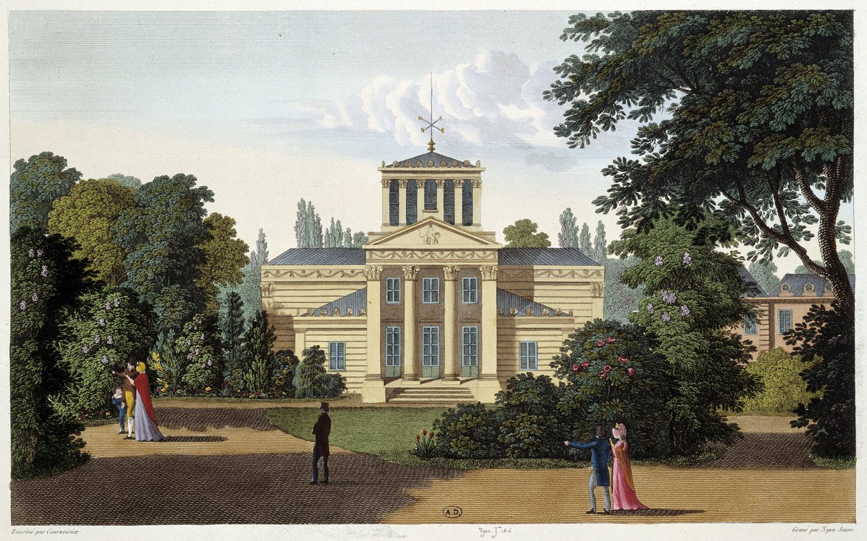 Pavillon du jardin de Monceau. Gravure par Courvoisier - Henri Courvoisier Voisin