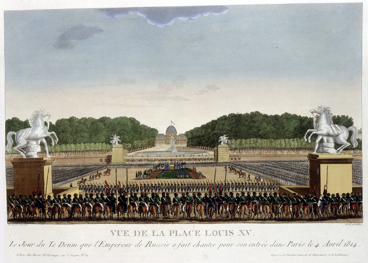 Place Louis XV (de la Concorde), vers 1820 dans "Vues de Paris" par Courvoisier 1827 - Henri Courvoisier Voisin