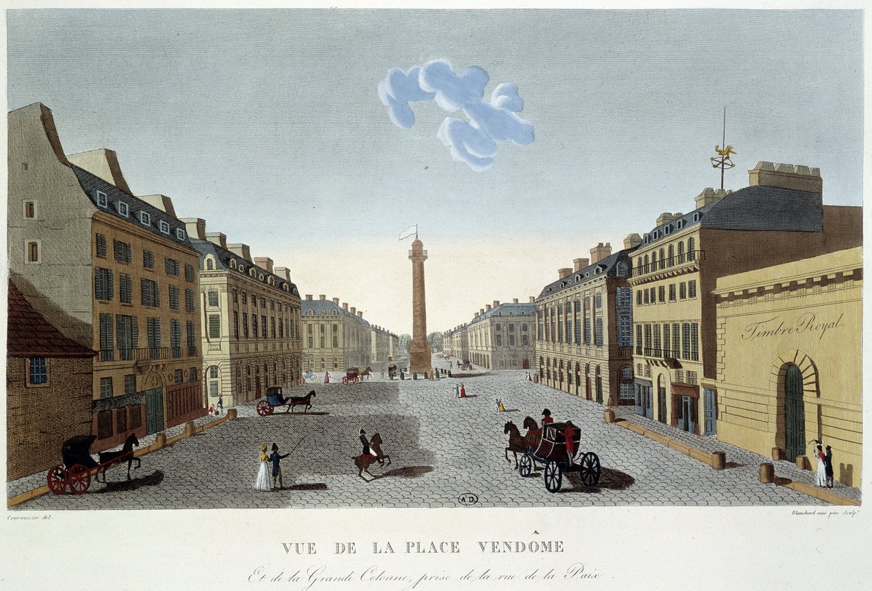 Place Vendôme, vue de la Rue de la Paix - Paris par Courvoisier - Henri Courvoisier Voisin
