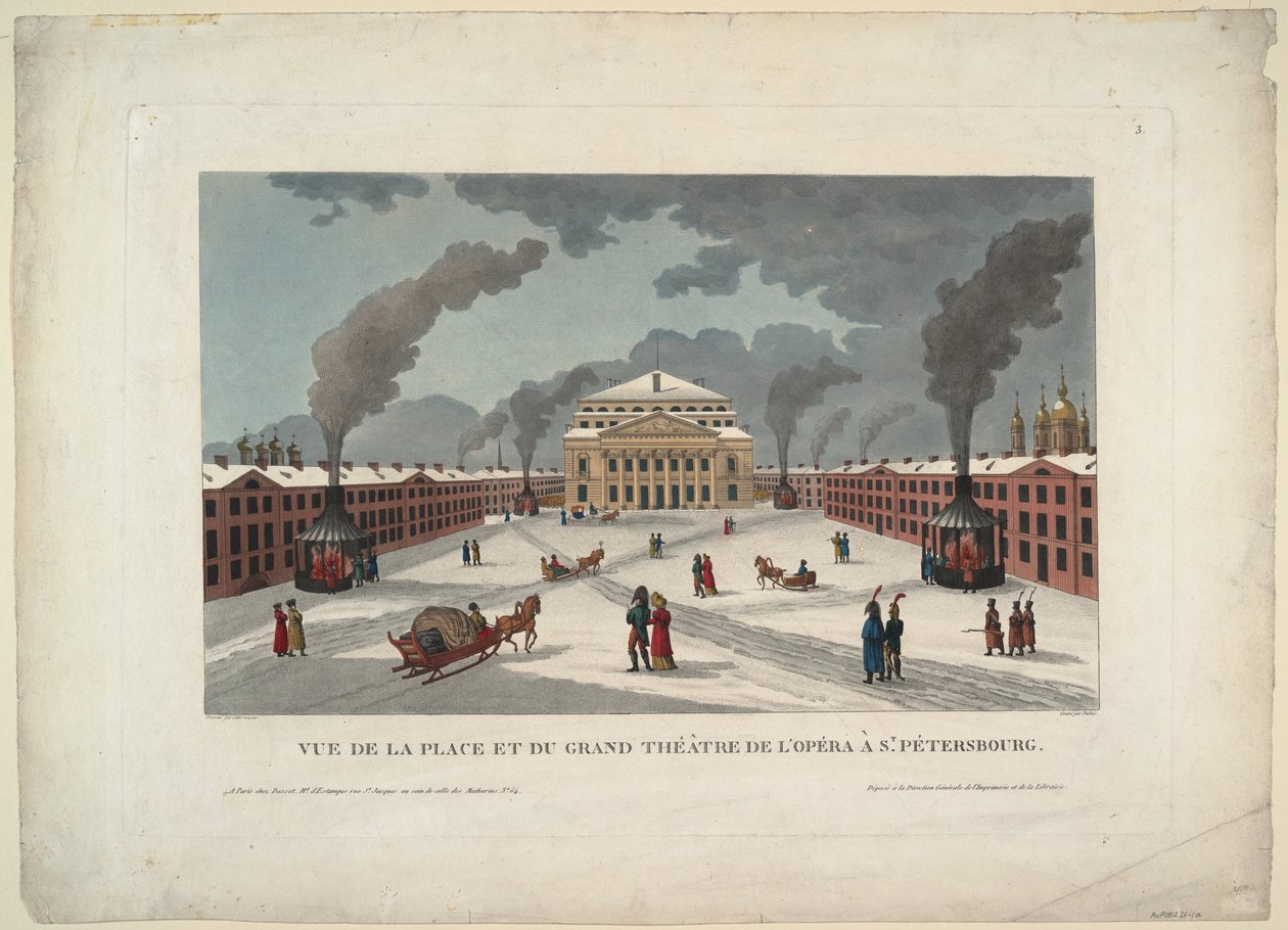 Le Théâtre Impérial Bolchoï Kamenny de Saint-Pétersbourg, vers 1811 - Henri Courvoisier Voisin