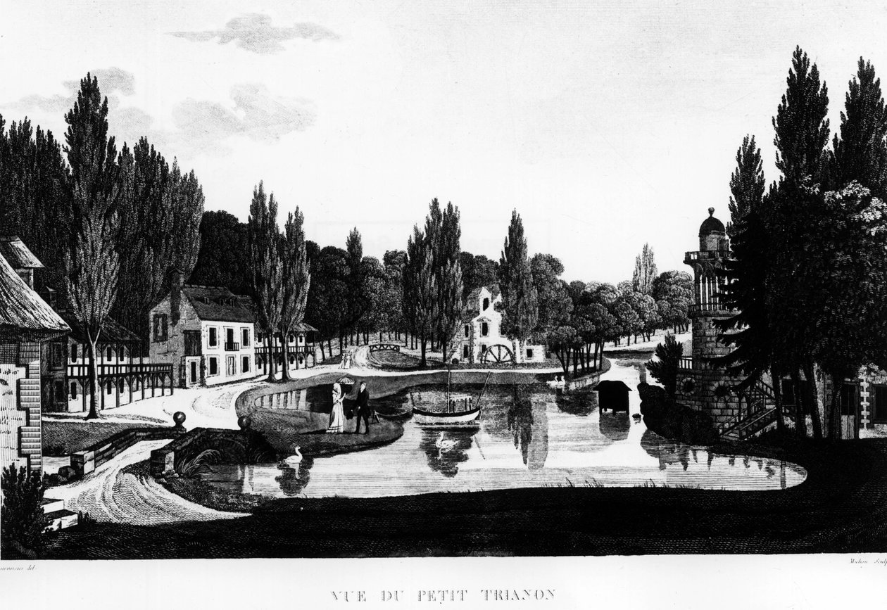 Vue du Petit Trianon à Versailles - dessin par Courvoisier - Henri Courvoisier Voisin